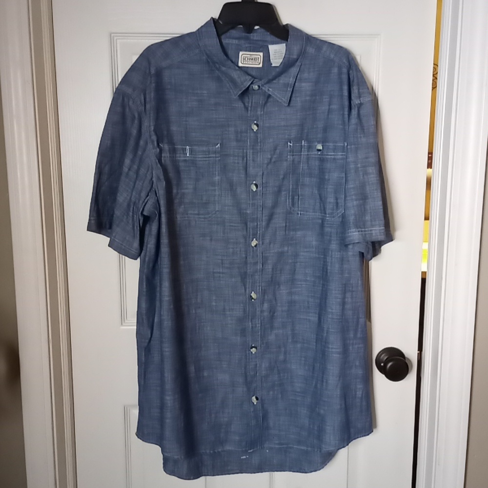 New C.E SCHMIDT. Workwear Men's 100% Cotton Denim Look Shirt XLT
